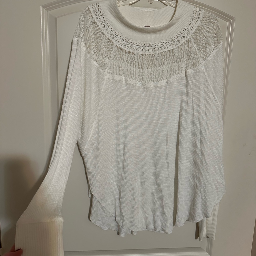 Free people lace long sleeve top size S